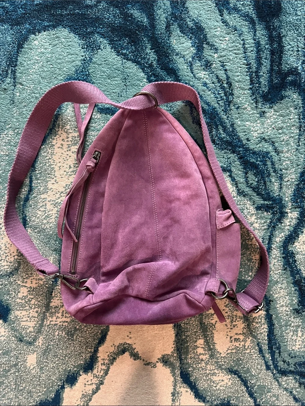 Free People Suede Sling Backpack in Mauve